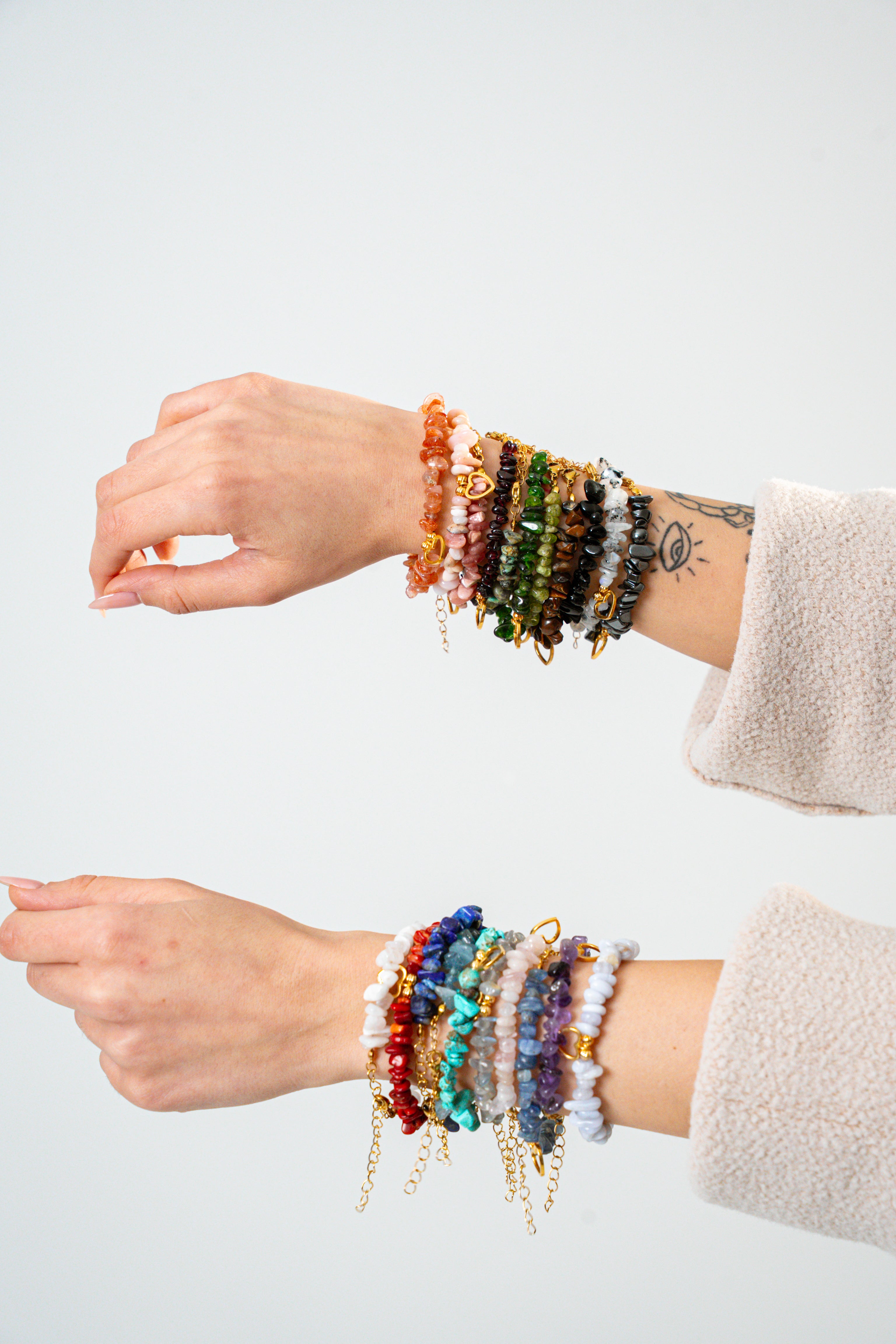 Kalpli Kırık Diopsit Doğal Taş Bileklik