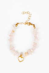 Kalpli Kırık Morganit Doğal Taş Bileklik