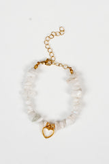 Kalpli Kırık Ay Taşı Doğal Taş Bileklik