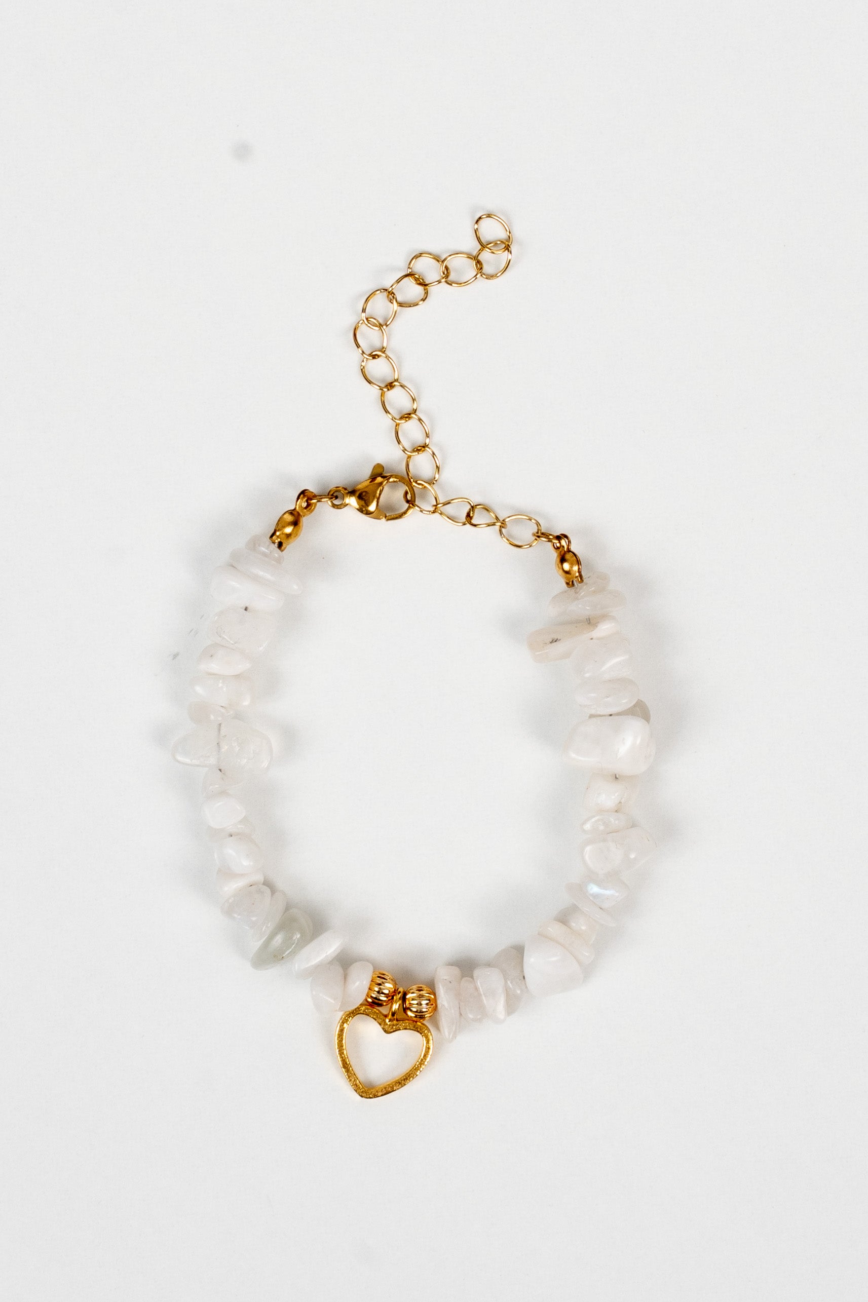 Kalpli Kırık Ay Taşı Doğal Taş Bileklik