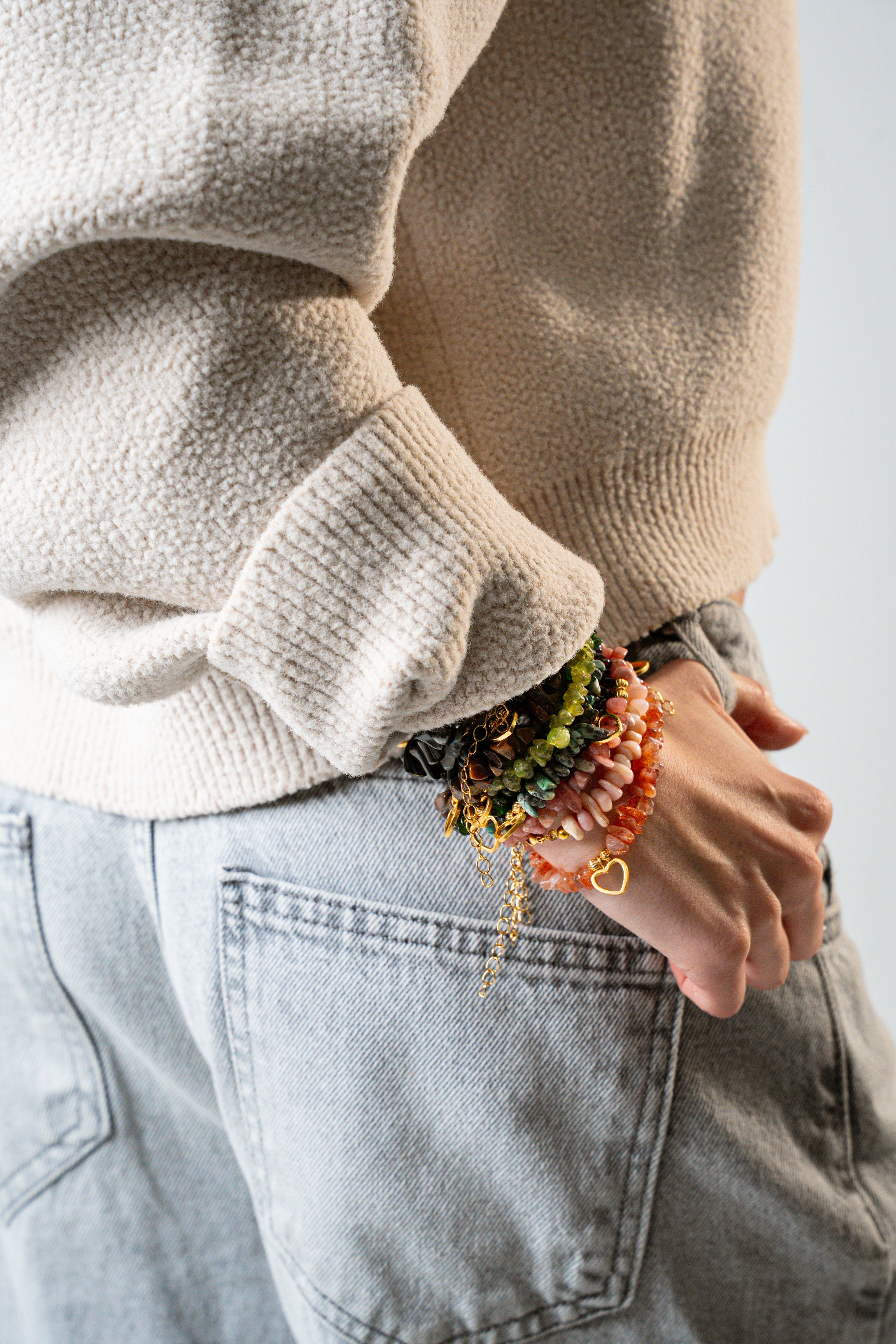 Kalpli Kırık Mavi Kyanit Doğal Taş Bileklik