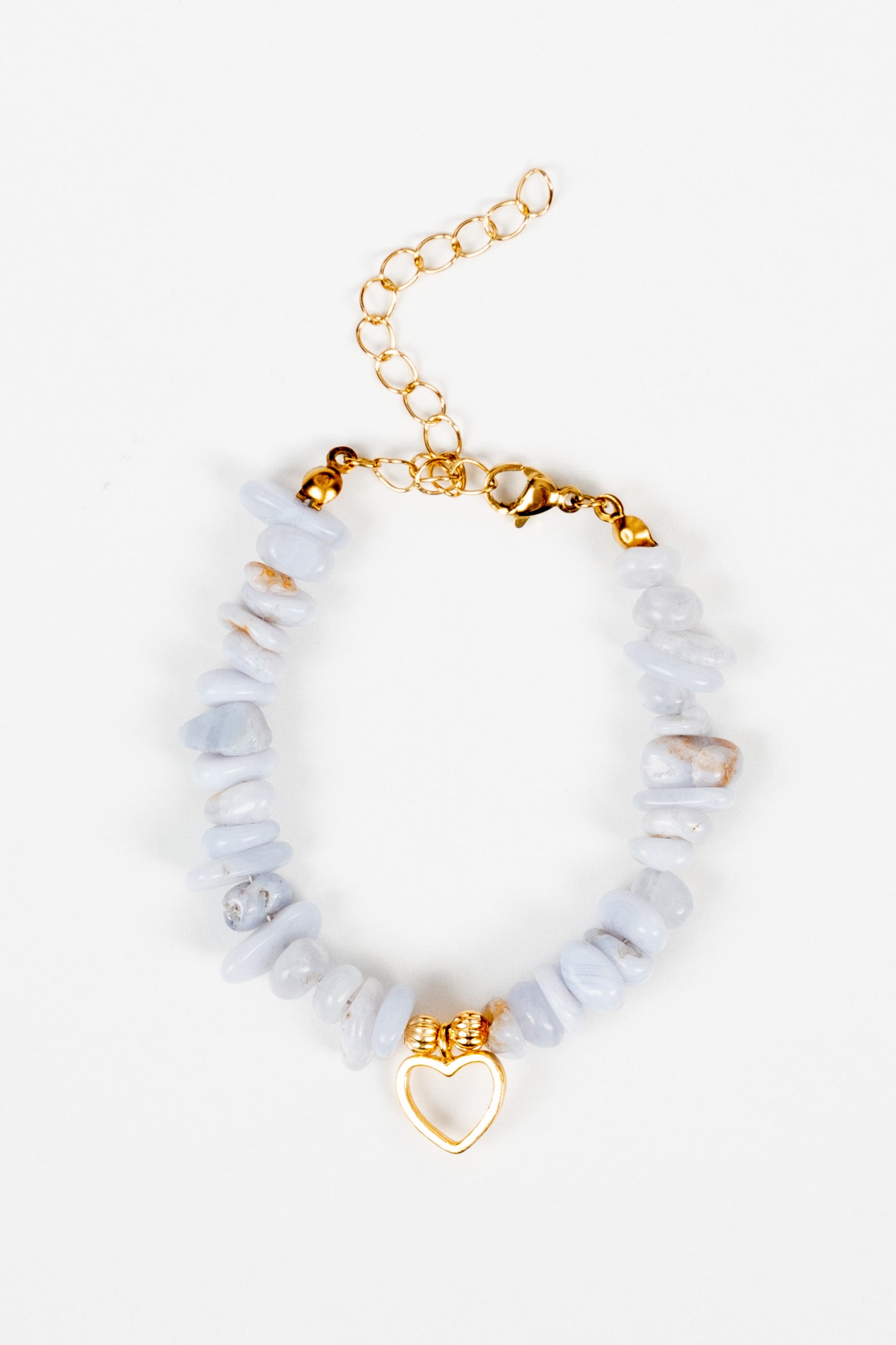 Kalpli Kırık Kalsedon Doğal Taş Bileklik