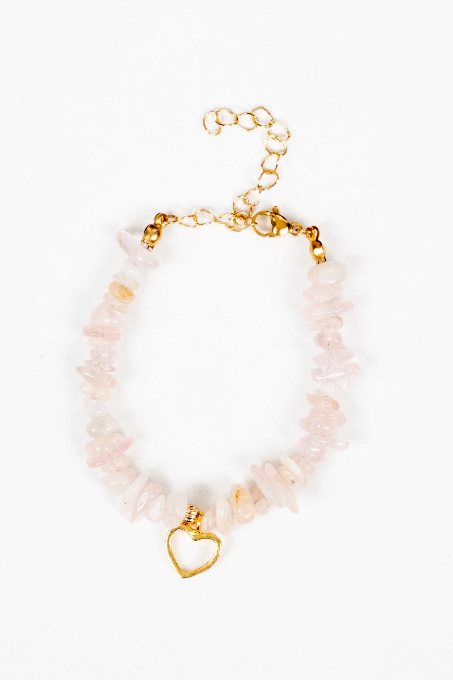 Kalpli Kırık Morganit Doğal Taş Bileklik