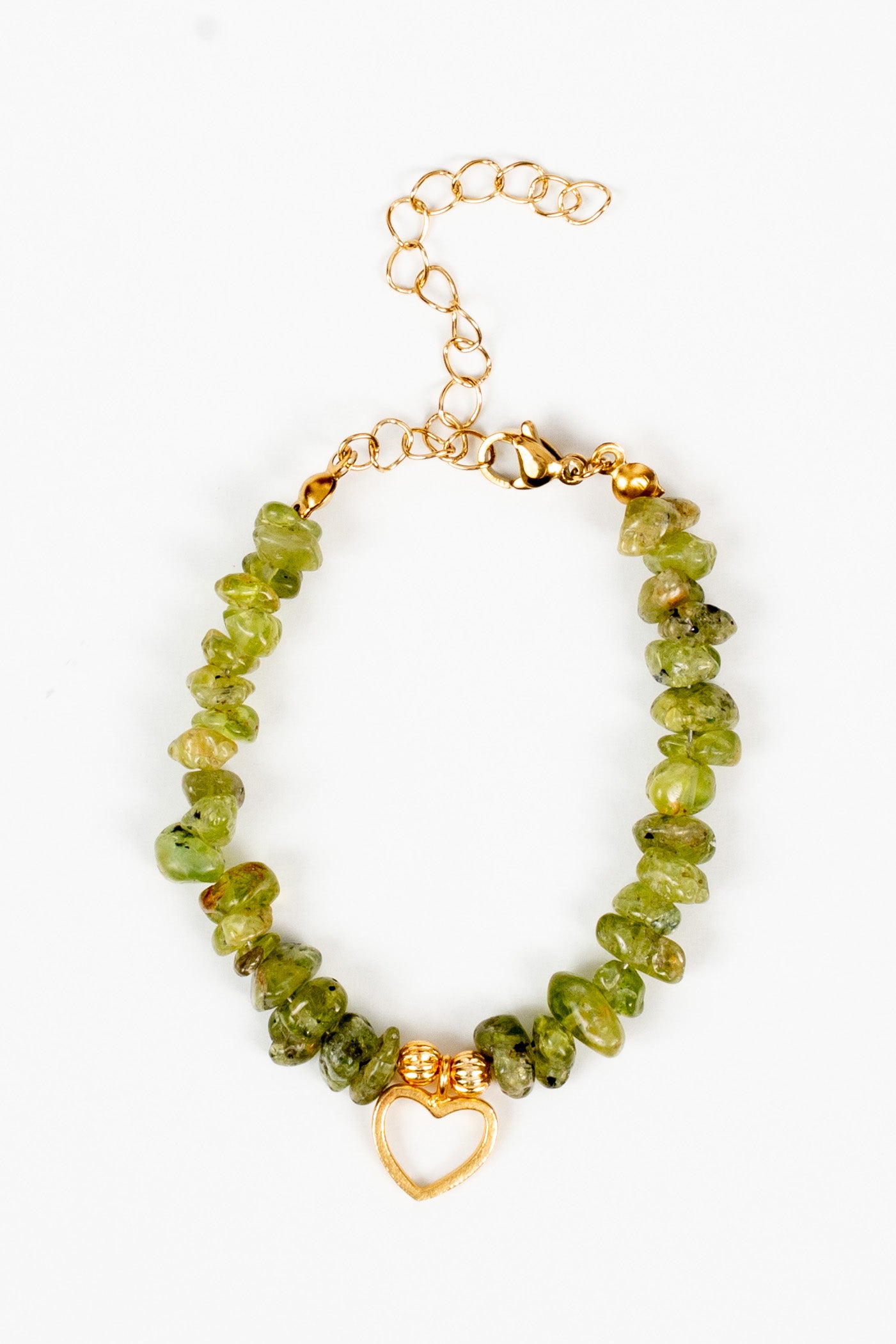 Kalpli Kırık Zebercet (Peridot) Doğal Taş Bileklik
