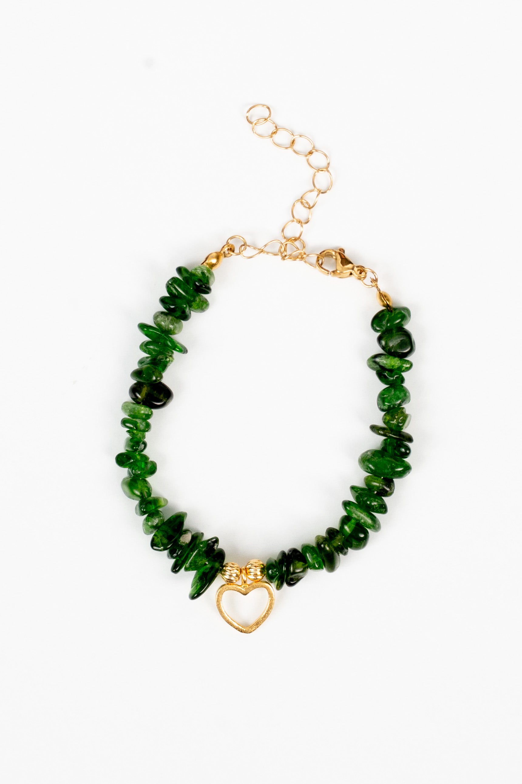 Kalpli Kırık Diopsit Doğal Taş Bileklik